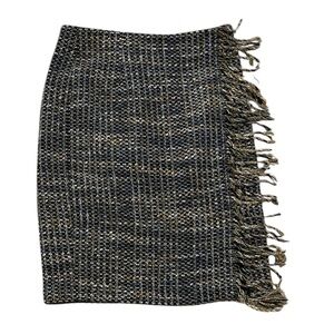 Halogen Size 2 Pencil Midi Blue and Cream Tweed Skirt